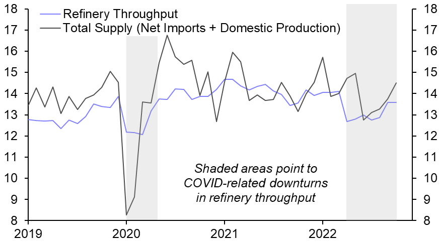 China concerns raise downside risks to our forecasts
