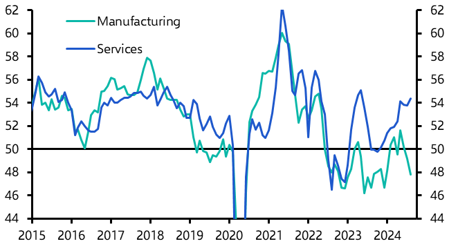 PMIs hint at slower growth and inflation ahead
