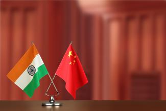 Crossed Flags - India and China