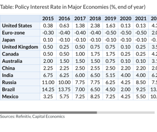 Table: Policy Interest Rate in Major Economies (%, end of year)