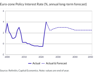 Euro-zone Policy Interest Rate (%, annual long-term forecast)