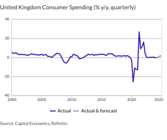 United Kingdom Consumer Spending (% y/y, quarterly)