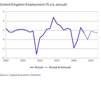 United Kingdom Employment (% y/y, annual)