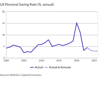 US Personal Saving Rate (%, annual)