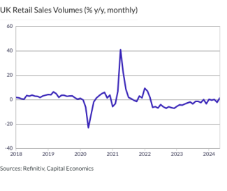 UK Retail Sales Volumes (% y/y, monthly)