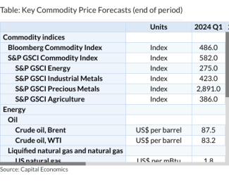 Table: Key Commodity Price Forecasts (end of period)