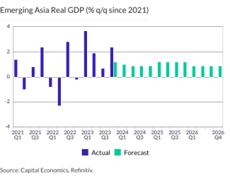 Emerging Asia Real GDP (% q/q since 2021)