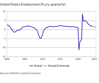 United States Employment (% y/y, quarterly)