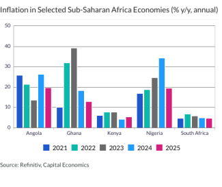 Inflation in Selected Sub-Saharan Africa Economies (% y/y, annual)