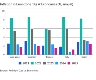 Inflation in Euro-zone 'Big 4' Economies (%, annual)