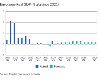 Euro-zone Real GDP (% q/q since 2021)