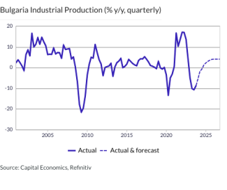 Bulgaria Industrial Production (% y/y, quarterly)