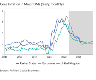 Core Inflation in Major DMs (% y/y, monthly)