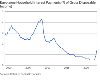 Euro-zone Household Interest Payments (% of Gross Disposable Income)