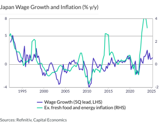 Japan Wage Growth and Inflation (% y/y)