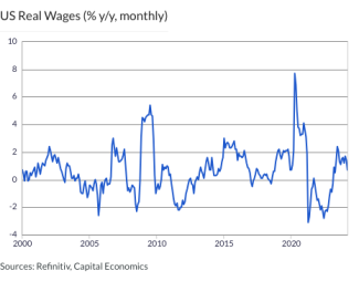 US Real Wages (% y/y, monthly)